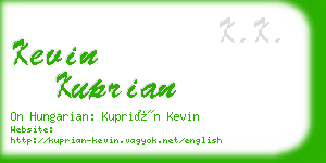 kevin kuprian business card